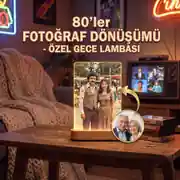 80'ler Efektli Fotoğraflı Gece Lambası 2