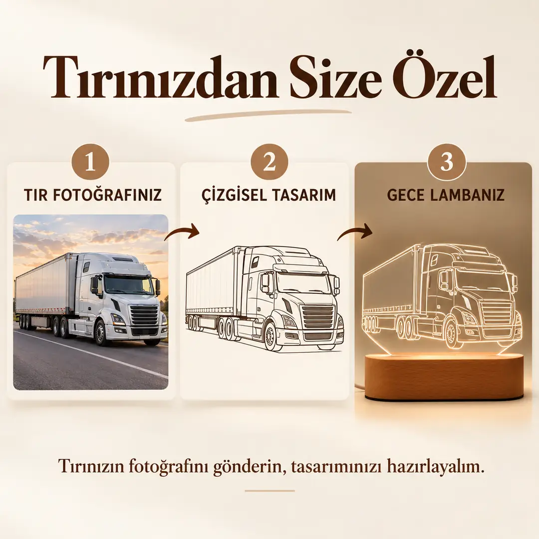 Tır & Kamyon Fotoğraflı Gece Lambası 3