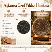 Yıldız Haritası Gece Lambası – Sevgiliye & Eşe Hediye 3