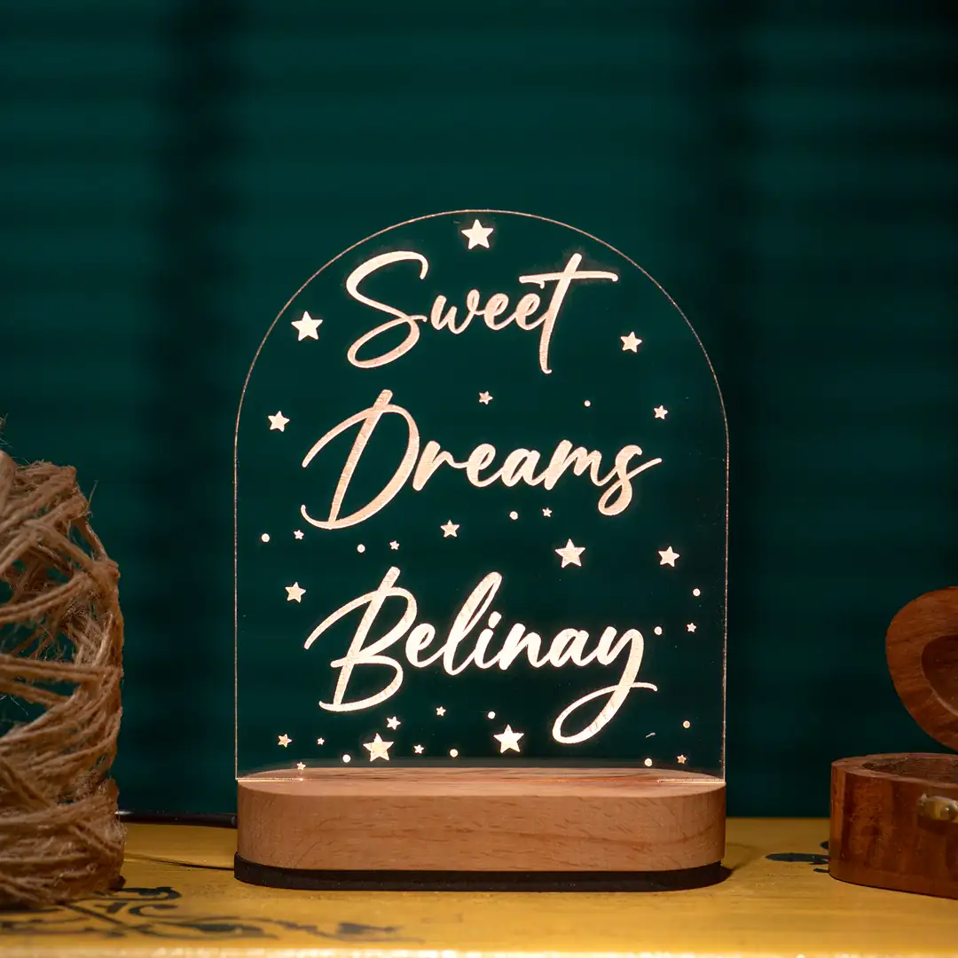 Kişiye Özel Sweet Dreams Yıldızlı LED Gece Lambası 2