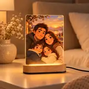 Kişiye Özel Yapay Zeka Animasyonlu Fotoğraflı Gece Lambası – Aileye Hediye 1