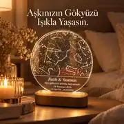 Yıldız Haritası Gece Lambası – Sevgiliye & Eşe Hediye 2