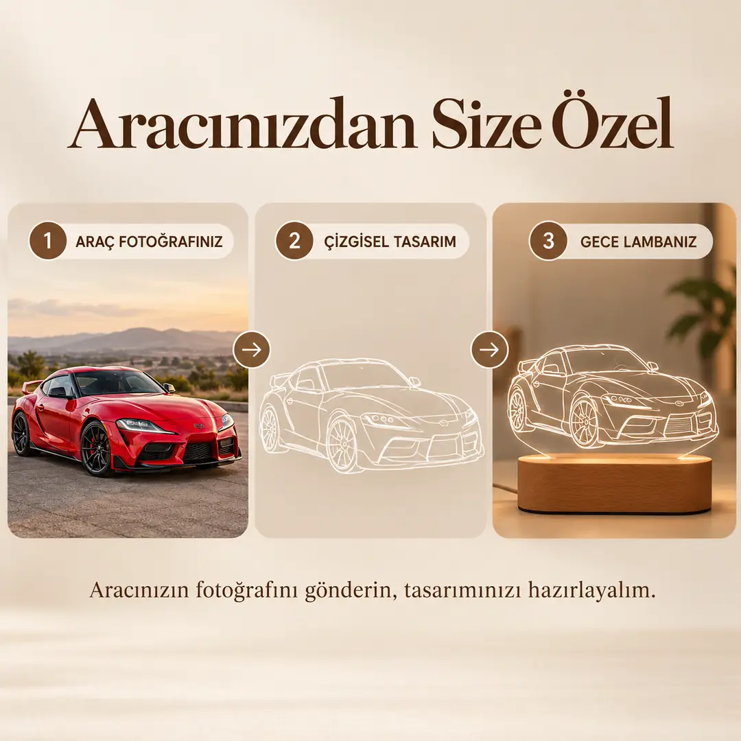Araç Fotoğraflı Gece Lambası – Otomobil 3