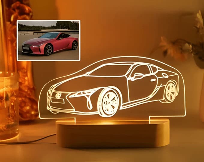 🚗 kişiye özel araç fotoğraflı gece lambası 💡 4