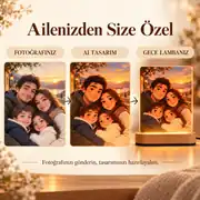 Kişiye Özel Yapay Zeka Animasyonlu Fotoğraflı Gece Lambası – Aileye Hediye 3