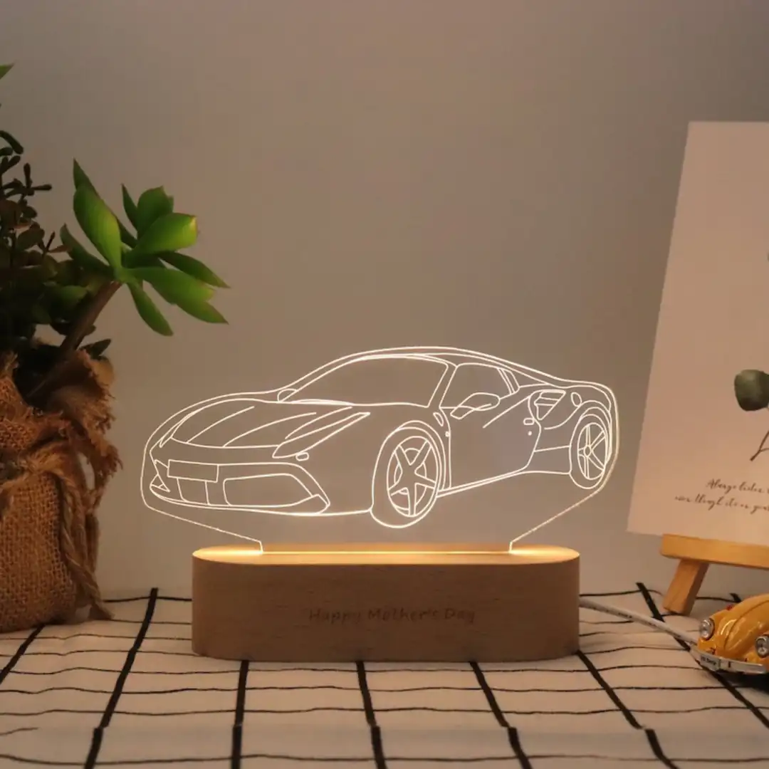 🚗 kişiye özel araç fotoğraflı gece lambası 💡 2