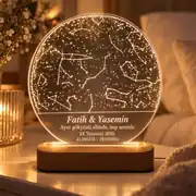 Yıldız Haritası Gece Lambası – Sevgiliye & Eşe Hediye 1